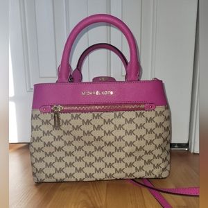 Michael Kors - like new condition - medium sized bag - pink, tan, gold